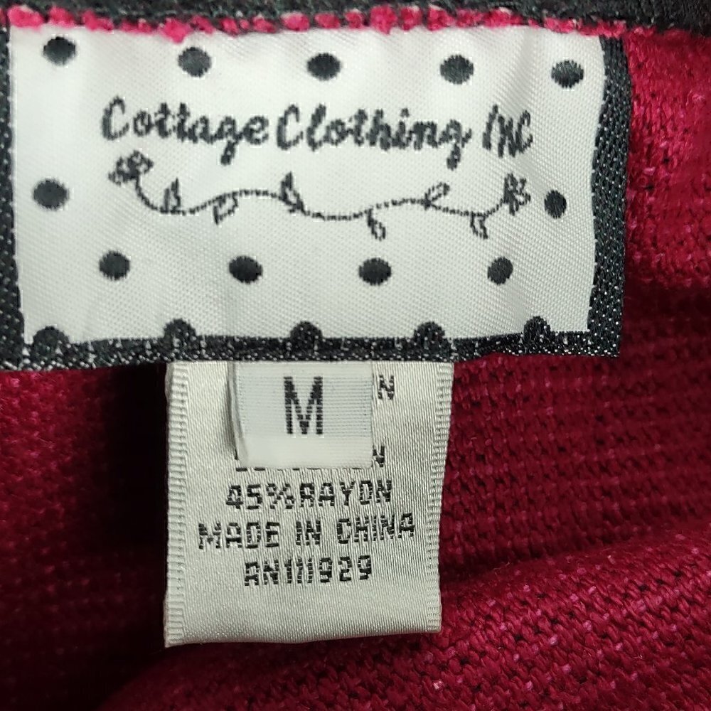 Cottage Clothing Inc. Raspberry & Black Highlights Linen Pants Size Medium (NWT) - Picture 9 of 11